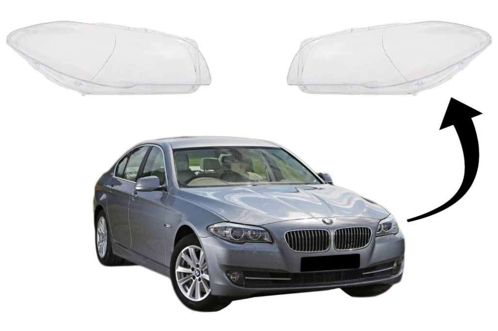 Βλησαρούλης Car Center - Headlights Lens Glasses suitable for BMW 5 Series F10 F11 F18 (2010-2017) Clear Glass Optics