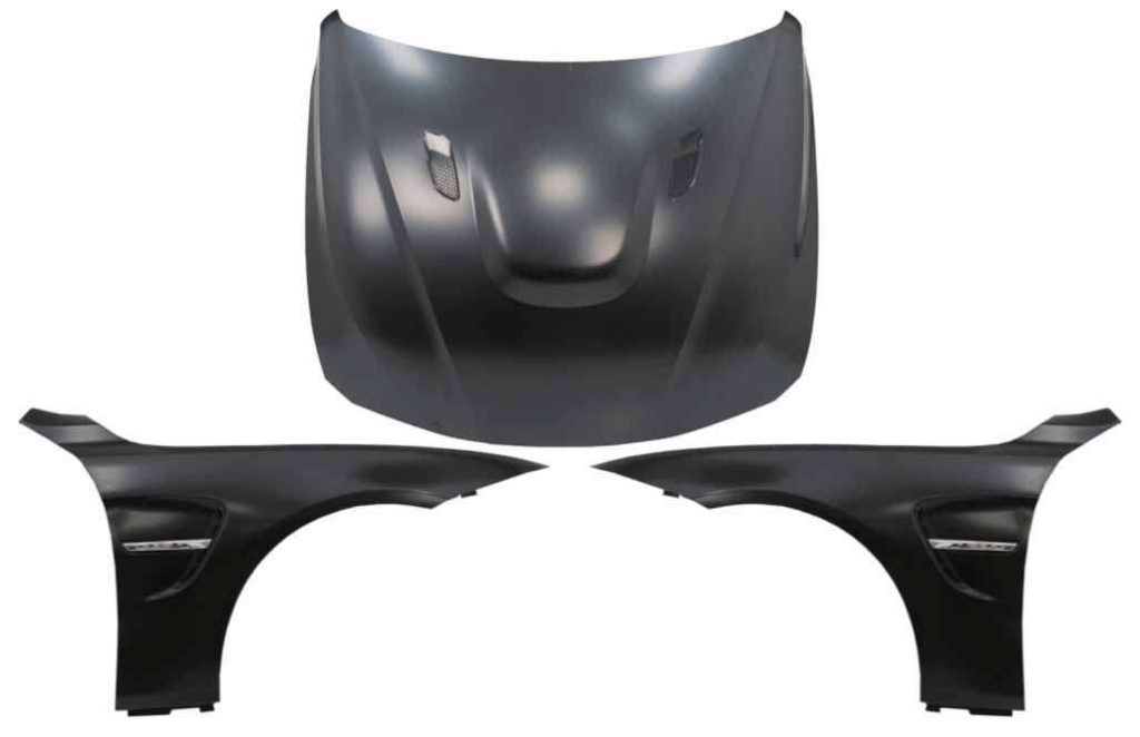 Βλησαρούλης Car Center - Hood Bonnet with Front Fenders Black and Chrome suitable for BMW 4 Series F32 F33 F36 (2013-2017) M3 M4 GTS Look