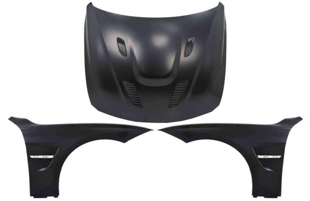 Βλησαρούλης Car Center - Hood Bonnet with Front Fenders Black Chrome suitable for BMW 3 Series F30 F31 (2011-2019) M3 GTS Look