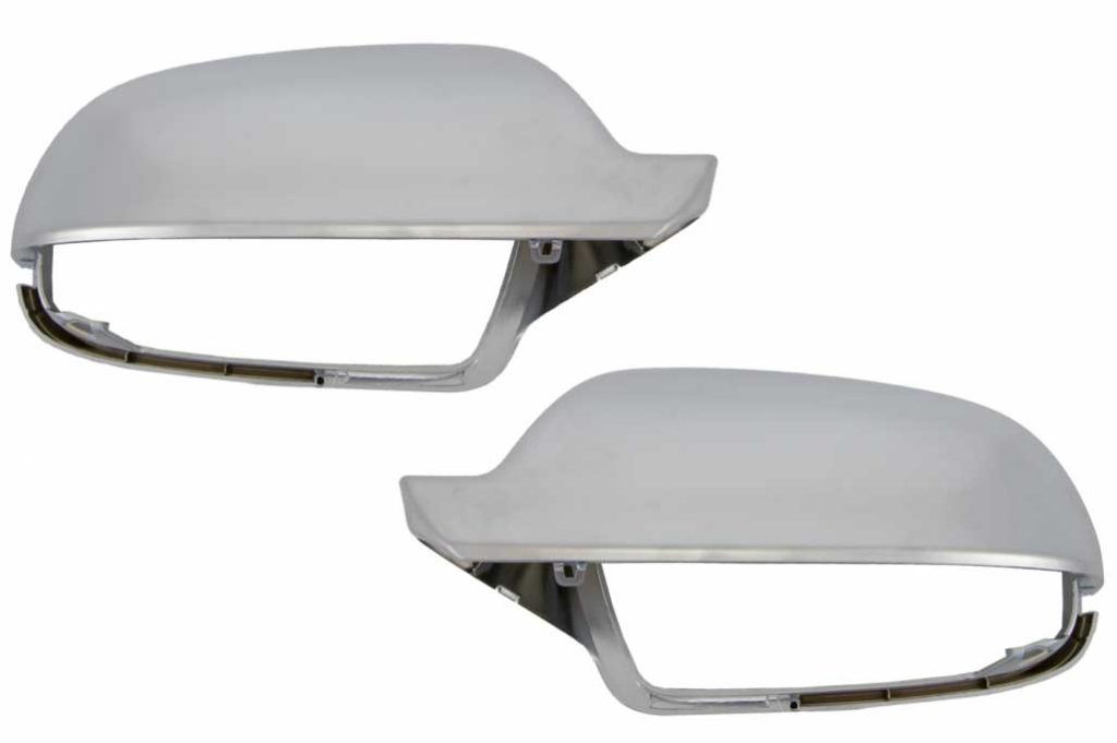 Βλησαρούλης Car Center - Mirror Covers suitable for Audi A5 8T (2011-2016) A3 8P (2011-2013) A4 B8.5 Facelift (2012-2015) Extinction Aluminium Plated Complete Housing Without Side Assist
