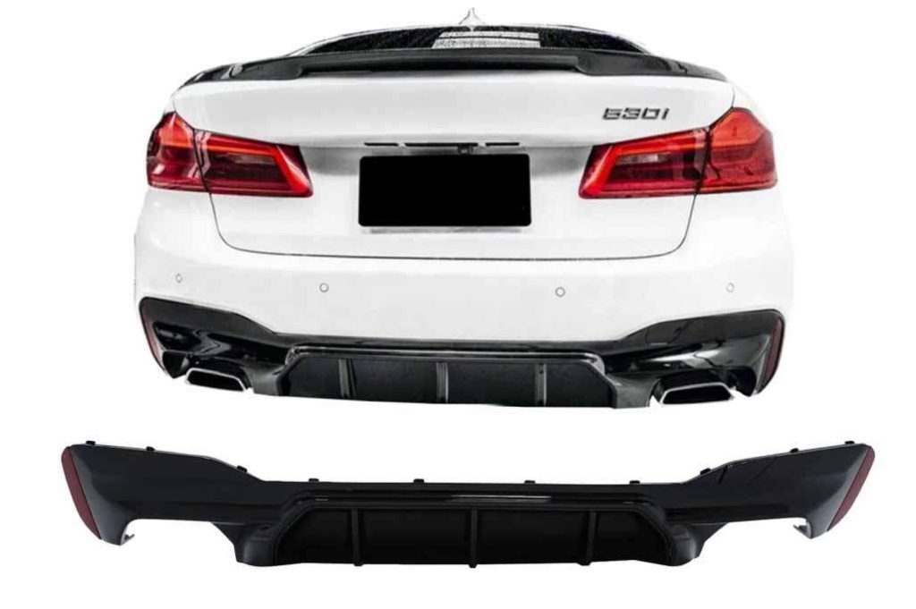 Βλησαρούλης Car Center - Rear Bumper Diffuser suitable for BMW 5 Series G30 G31 Limousine Touring (2017-up) M5 Design Piano Black