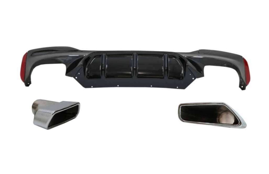 Βλησαρούλης Car Center - Rear Bumper Diffuser with Exhaust Muffler Tips Chrome suitable for BMW 5 Series G30 G31 Limousine Touring (2017-up) M5 Design