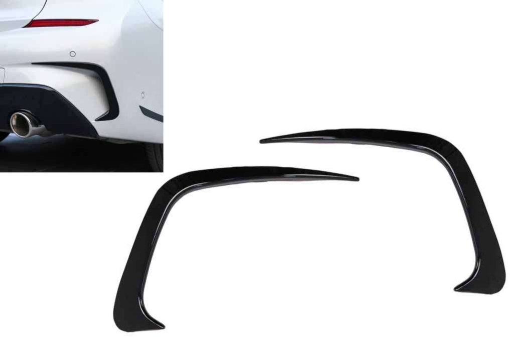 Βλησαρούλης Car Center - Rear Bumper Flaps Side Fins Flics suitable for BMW 3 Series G20 G21 G28 M-Sport (2018-up) Piano Black
