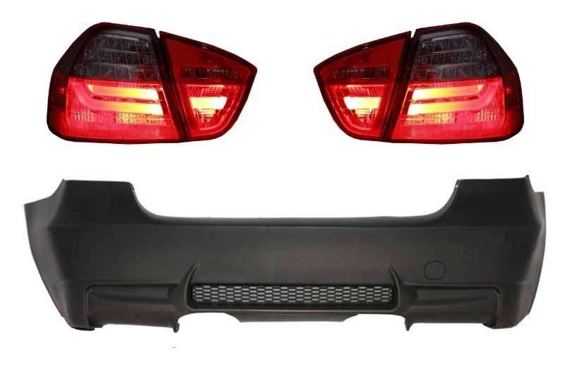 Βλησαρούλης Car Center - Rear Bumper M3 Design without PDC LED Taillights Red/Smoke suitable for BMW 3 Series E90 2005-2008
