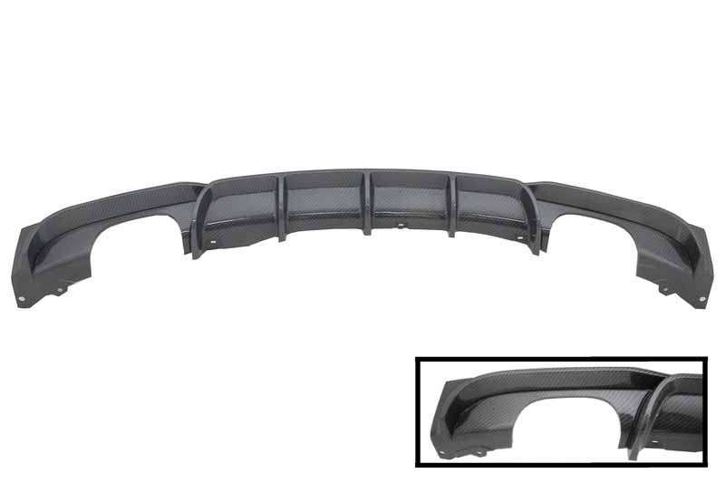 Βλησαρούλης Car Center - Rear Bumper Spoiler Valance Diffuser Double Outlet Carbon suitable for BMW 3 Series F30 F31 (2011-2019) Limo Touring M Design