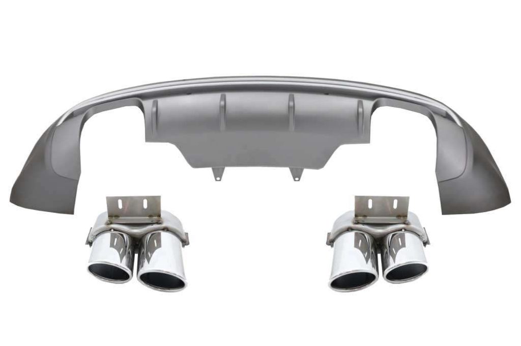 Βλησαρούλης Car Center - Rear Bumper Spoiler Valance Diffuser Double Outlet suitable for Audi Q5 8R Facelift (2013-2016) Standard Bumper SE