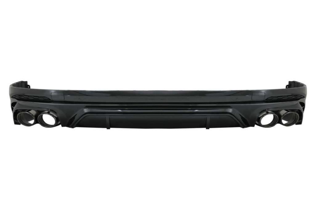 Βλησαρούλης Car Center - Rear Bumper Spoiler Valance Diffuser Double Outlet suitable for Audi Q5 SUV FY S-Line (2018-2020) Black Tips