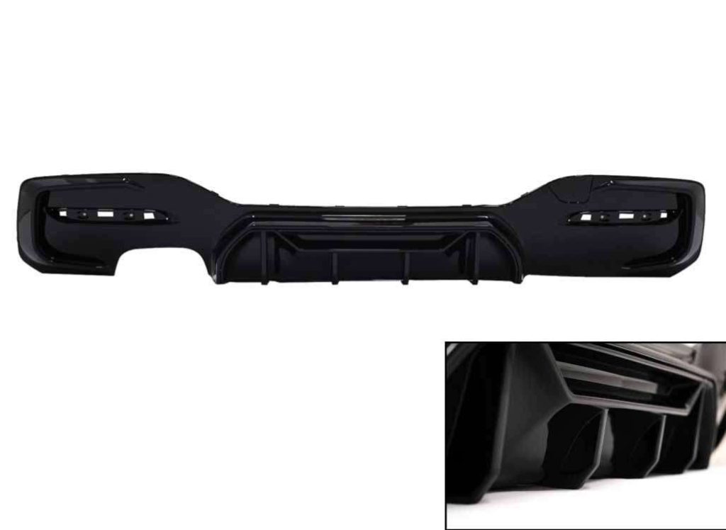 Βλησαρούλης Car Center - Rear Bumper Spoiler Valance Diffuser Left Double Outlet suitable for BMW 1 Series F20 F21 LCI (2015-2019) Piano Black Competition Design
