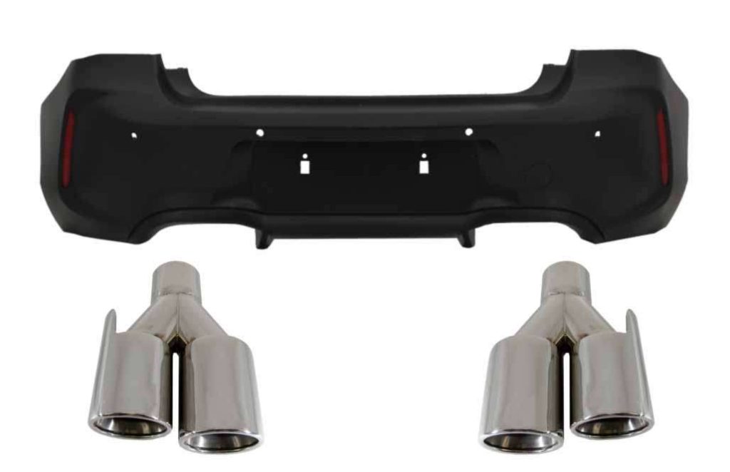 Βλησαρούλης Car Center - Rear Bumper suitable for BMW 1 Series F20 F21 LCI (2015-06.2019) with Exhaust Muffler Tips Quad M2 Design