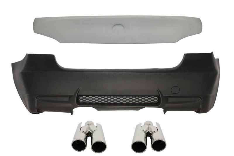 Βλησαρούλης Car Center - Rear Bumper suitable for BMW 3 Series E90 (2004-2011) M3 Design with Trunk spoiler and Exhaust Muffler Tips