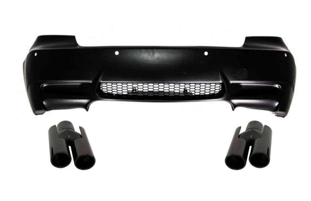 Βλησαρούλης Car Center - Rear Bumper suitable for BMW 3 Series E92 Coupe E93 Cabrio (2006-2010) with Exhaust Muffler Tips Piano Black M3 Design