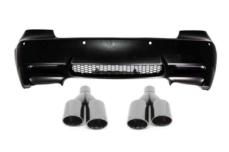 Βλησαρούλης Car Center - Rear Bumper suitable for BMW 3 Series E92 E93 (2006-2010) M3 Design with Black Quad Exhaust Muffler Tips