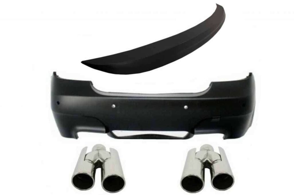 Βλησαρούλης Car Center - Rear Bumper suitable for BMW 5 Series E60 (2003-2007) M5 Design with Exhaust Muffler Tips and Trunk Spoiler