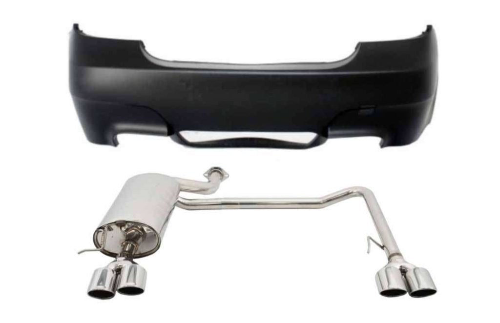 Βλησαρούλης Car Center - Rear Bumper suitable for BMW 5 Series E60 (2003-2010) with Complete Exhaust System Twin Double Quad M5 Design