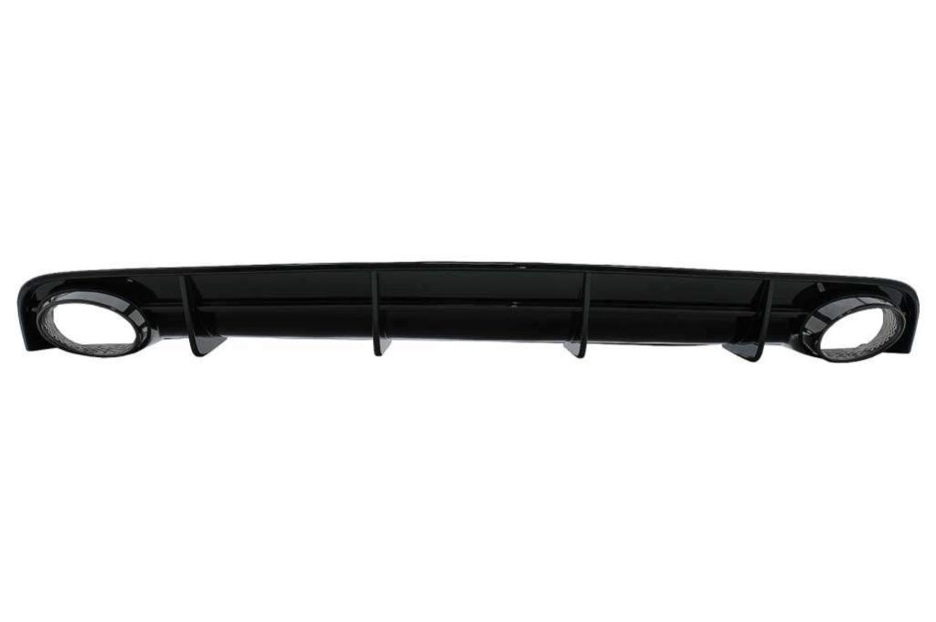 Βλησαρούλης Car Center - Rear Bumper Valance Diffuser and Exhaust Tips suitable for Audi A6 4G Facelift (2015-2018) RS6 Design Black only S-Line Bumper