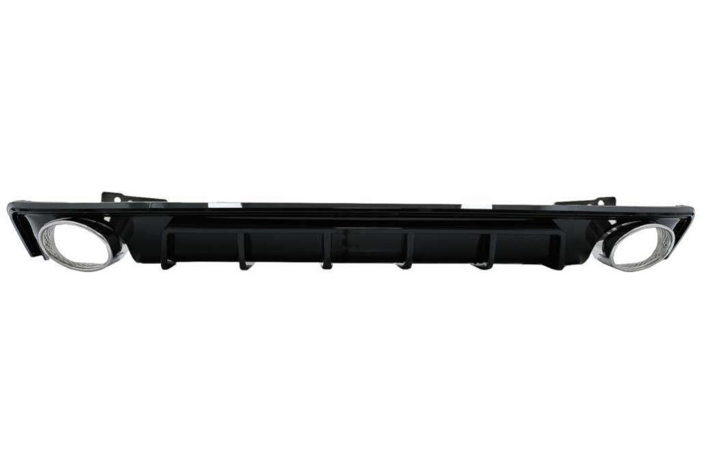 Βλησαρούλης Car Center - Rear Bumper Valance Diffuser and Exhaust Tips suitable for Audi A6 C8 4K Avant Sedan (2018-up) RS6 Design Piano Black