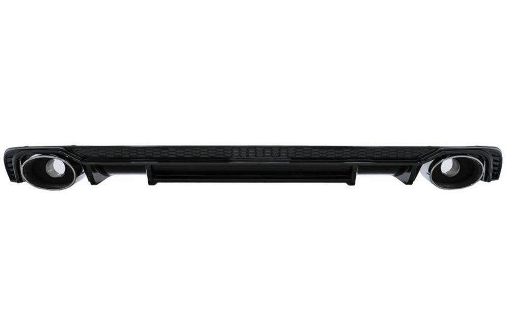 Βλησαρούλης Car Center - Rear Bumper Valance Diffuser Chrome Exhaust Muffler Tips suitable for Audi A4 B9 8W (2016-2018) Sedan Avant for S Line Bumper