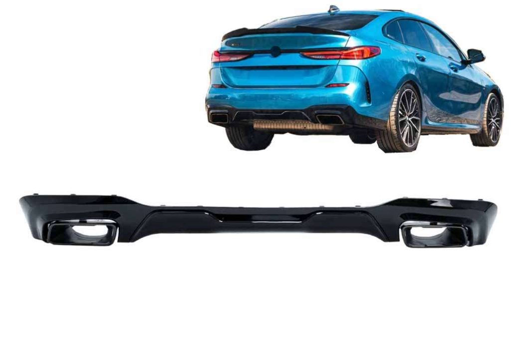 Βλησαρούλης Car Center - Rear Bumper Valance Diffuser with Black Exhaust Tips suitable for BMW 2 Series F44 Gran Coupé (2020-up) M235I Design