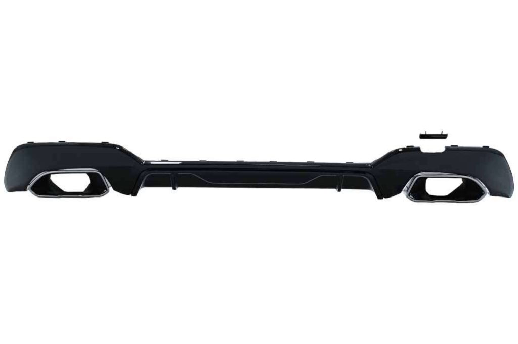 Βλησαρούλης Car Center - Rear Bumper Valance Diffuser With Chrome Exhaust Tips suitable for BMW 3 Series G20 G28 Sedan G21 Touring (2018-up) M340i M Look Piano Black