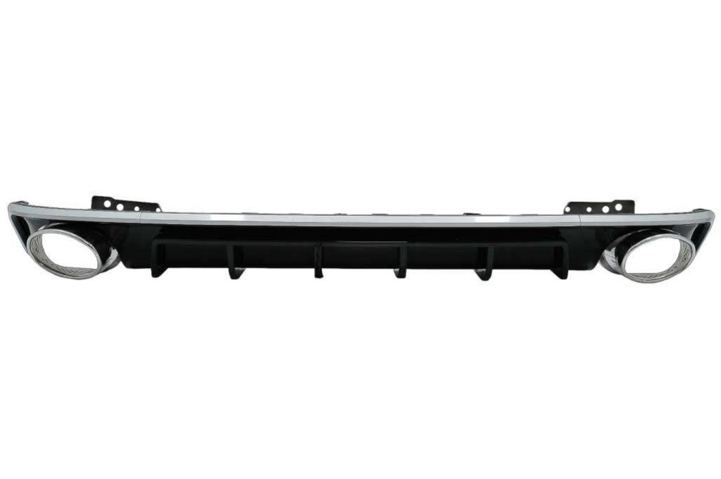 Βλησαρούλης Car Center - Rear Bumper Valance Diffuser with Exhaust Tips suitable for Audi A6 C8 4K Avant Sedan (2018-up) RS6 Design Silver