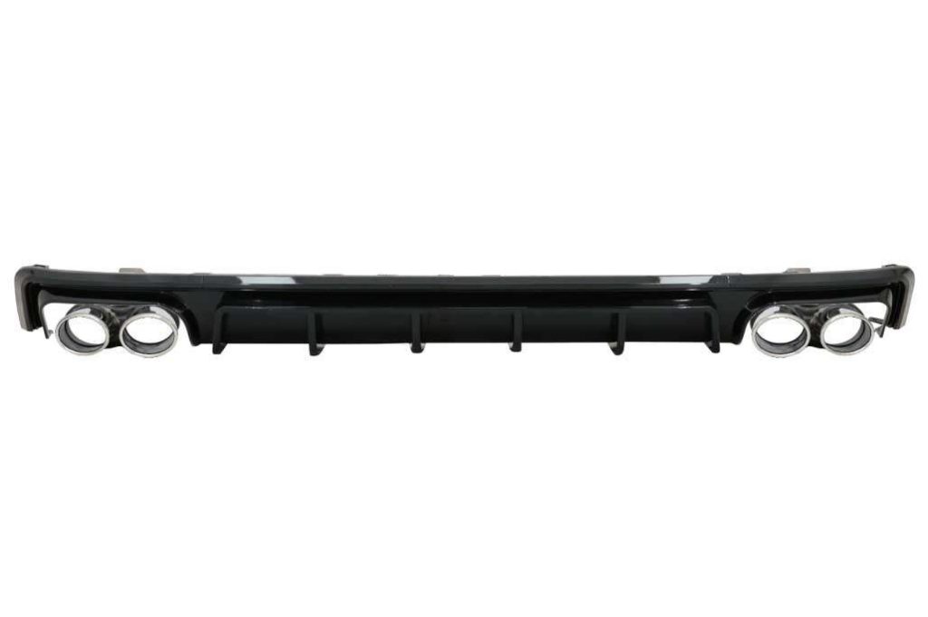 Βλησαρούλης Car Center - Rear Bumper Valance Diffuser with Exhaust Tips suitable for Audi A6 C8 4K Avant Sedan (2018-up) S6 Design Piano Black