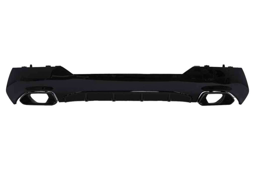 Βλησαρούλης Car Center - Rear Bumper Valance Diffuser With Exhaust Tips suitable for BMW 4 Series G22 G23 M Sport (2020-up) M440i Design Black
