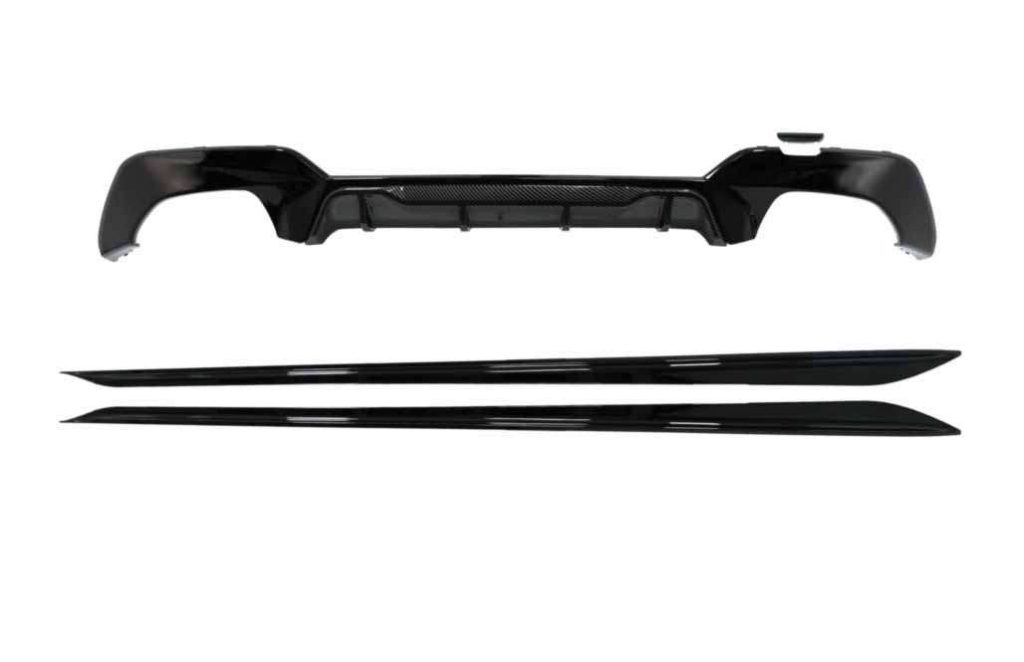 Βλησαρούλης Car Center - Rear Bumper Valance Diffuser with Side Skirts Extension suitable for BMW 3 Series G20 Sedan G21 Touring (2019-up) M Look Carbon Insertion