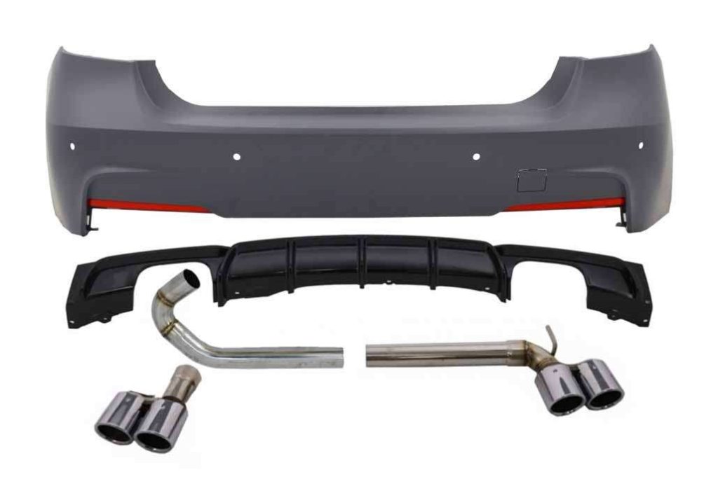 Βλησαρούλης Car Center - Rear Bumper with Double Outlet Diffuser and Exhaust Systems suitable for BMW 3 Series F30 (2011-up) Performance Design