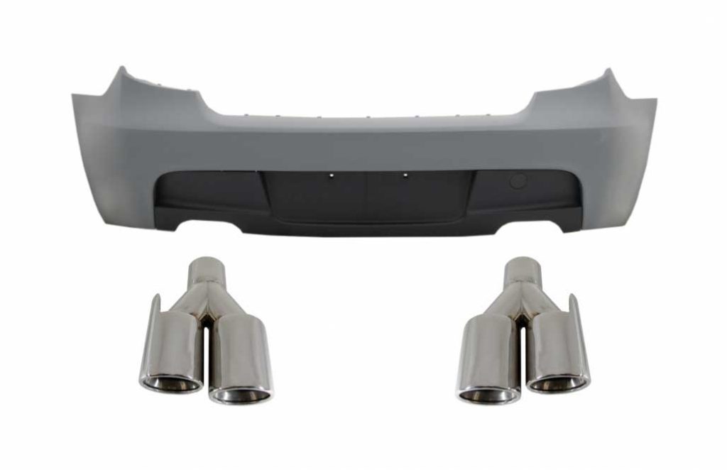 Βλησαρούλης Car Center - Rear Bumper with Exhaust Muffler Tips Quad suitable for BMW Series 1 E81 E87 Hatchback (2004-2011) M-Technik M Sport Design Without PDC