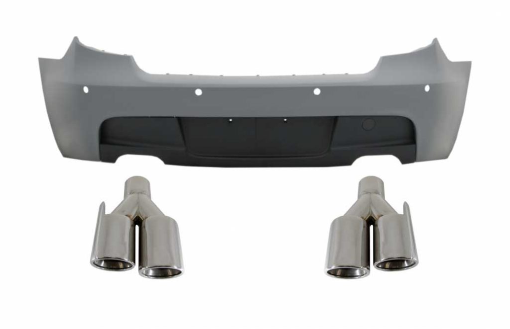 Βλησαρούλης Car Center - Rear Bumper with Exhaust Muffler Tips Quad suitable for BMW Series 1 E81 E87 Hatchback (2004-2011) M-Technik M Sport Design With PDC