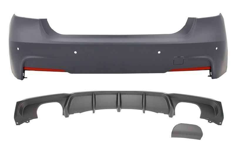 Βλησαρούλης Car Center - Rear Bumper with Valance Diffuser Single / Double Outlet suitable for BMW 3&apos;er F30 F31 (2011-up) M Performance Design