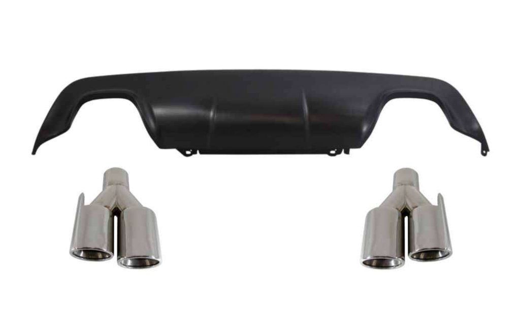 Βλησαρούλης Car Center - Rear Diffuser with Exhaust Muffler Tips Quad suitable for BMW 5 Series E60 E61 (2003-2010) Sport M-Technik Design
