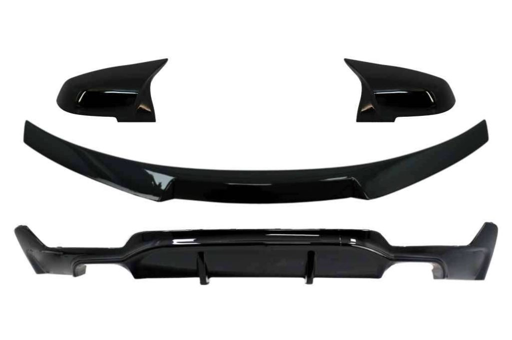 Βλησαρούλης Car Center - Rear Diffuser with Trunk Spoiler and Mirror Covers suitable for BMW 4 Series F32 Coupe (2013-) M Performance Design