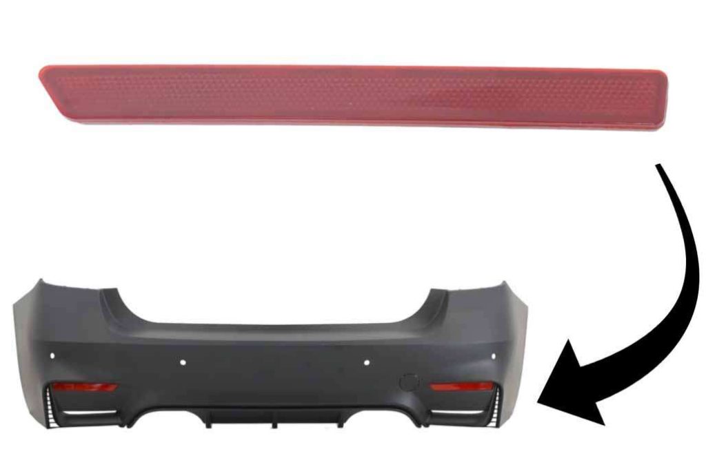 Βλησαρούλης Car Center - Red Reflector suitable for BMW 3 Series F30 (2011-2019) Only EVO Design Rear Bumper Right Side