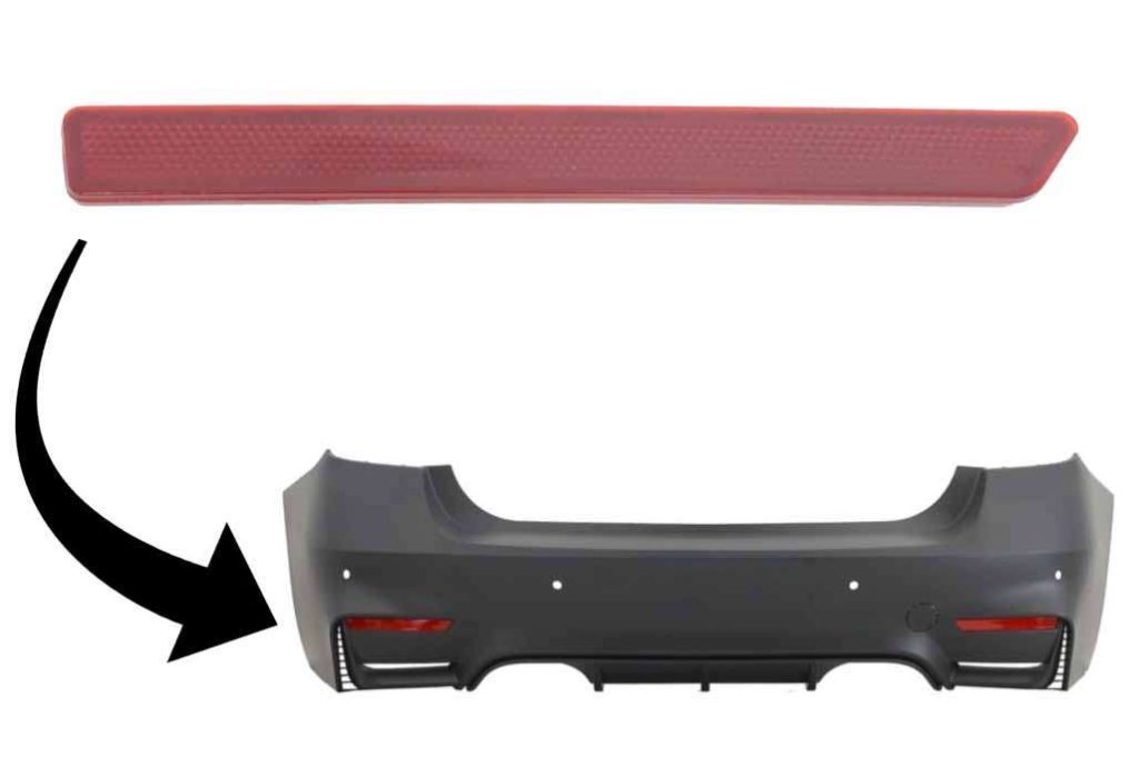 Βλησαρούλης Car Center - Red Reflector suitable for BMW 3 Series F30 (2011-2019) Only EVO Design Rear Bumper Left Side