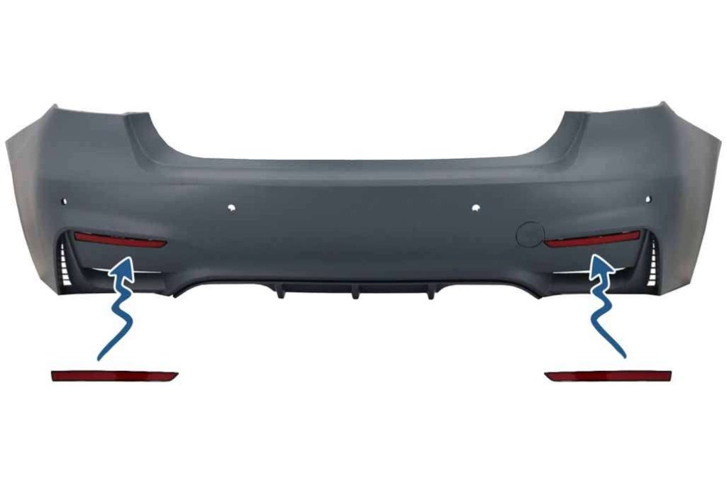 Βλησαρούλης Car Center - Red Reflectors suitable for BMW 3 Series F30 (2011-2019) Only M3 Sport Design Rear Bumper