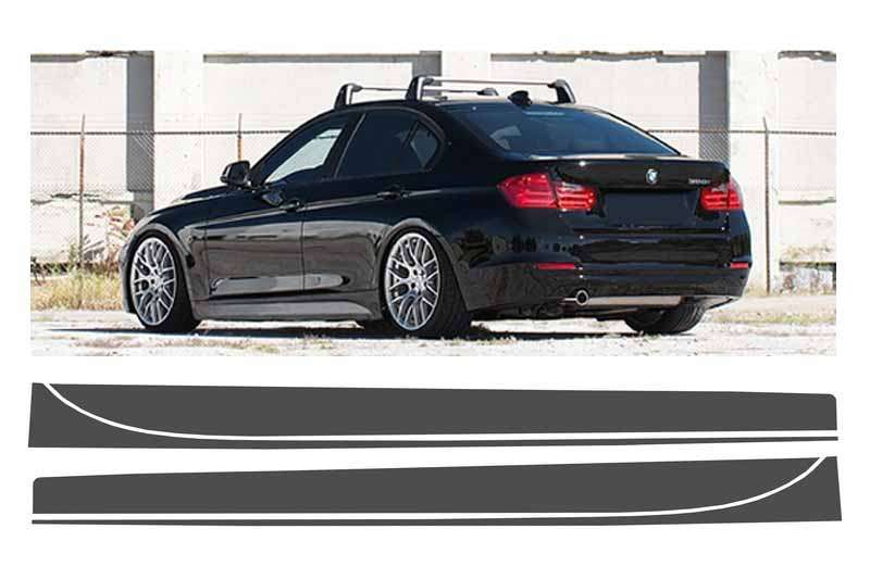 Βλησαρούλης Car Center - Side Decals Sticker Vinyl Dark Grey suitable for BMW 3 Series F30 F31 (2011-Up) M-Performance Design
