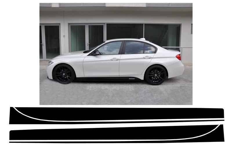 Βλησαρούλης Car Center - Side Decals Sticker Vinyl Matte Black suitable for BMW 3 Series F30 F31 (2011-Up) M-Performance Design