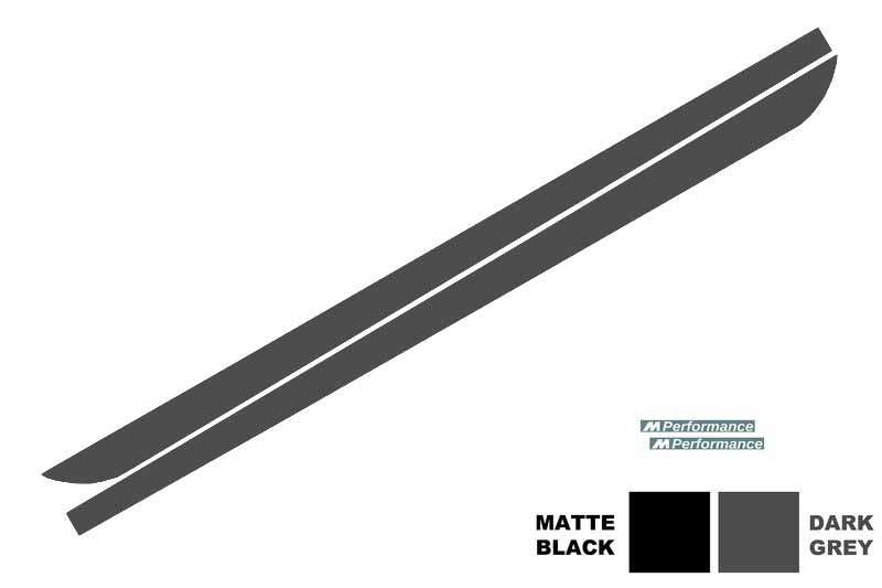 Βλησαρούλης Car Center - Side Decals Sticker Vinyl suitable for BMW F10 F11 5 Series (2011-Up) Dark Grey M-Performance Design