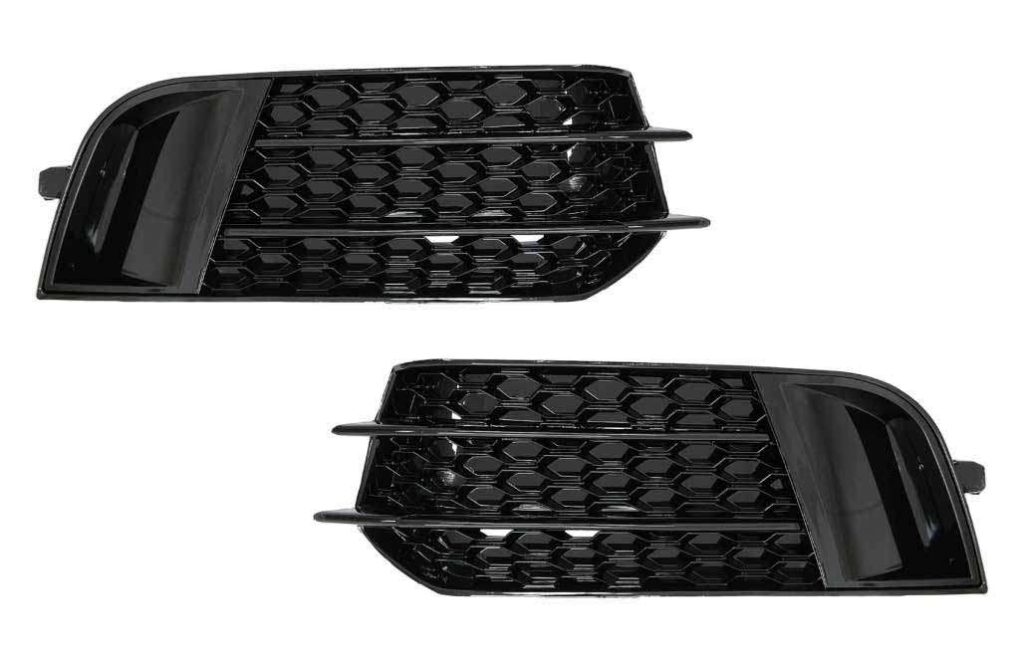 Βλησαρούλης Car Center - Side Grilles Fog Lamp Covers suitable for Audi A1 8X (2010-2015) RS1 Design Piano Black