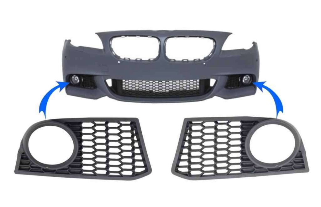 Βλησαρούλης Car Center - Side Grilles Fog Lights Covers Left /Right suitable for BMW 5 series F10 F11 (2010-up) Only M-Technik Design Bumper