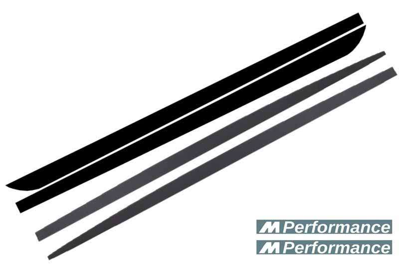 Βλησαρούλης Car Center - Side Skirts Add-on Lip Extensions with Decals Matte Black suitable for BMW F10 F11 5 Series (2011-Up) M-Performance Design