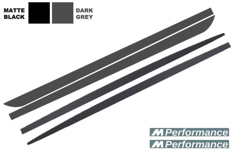 Βλησαρούλης Car Center - Side Skirts Add-on Lip Extensions with Decals Dark Grey suitable for BMW F10 F11 5 Series (2011-Up) M-Performance Design