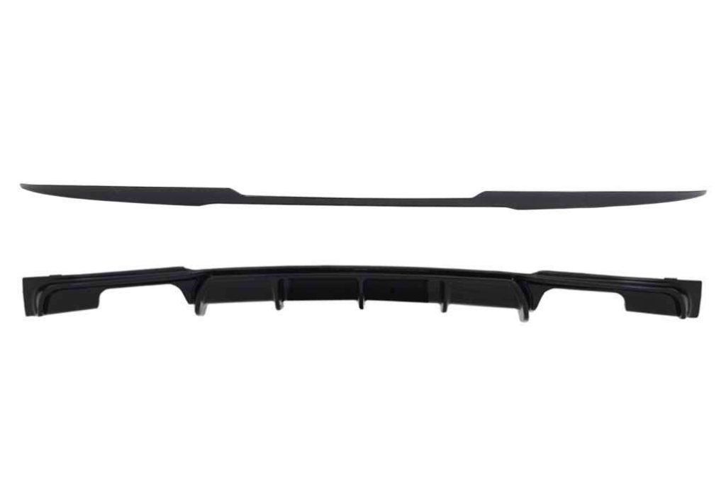 Βλησαρούλης Car Center - Trunk Boot Lip Spoiler with Rear Bumper Spoiler Valance Diffuser Double Outlet suitable for BMW 3 Series F30 (2011-2019) M4 CSL Performance Design Piano Black
