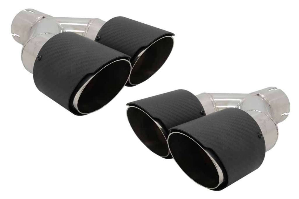 Βλησαρούλης Car Center - Universal Carbon Fiber Exhaust Muffler Tips Polished Look Inlet 6.1cm