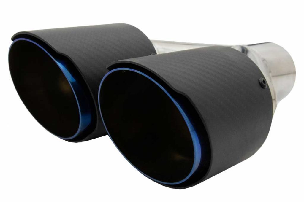 Βλησαρούλης Car Center - Universal Exhaust Muffler Tip Matte Carbon Fiber Blue Finish Limited Edition Inlet 6.3cm