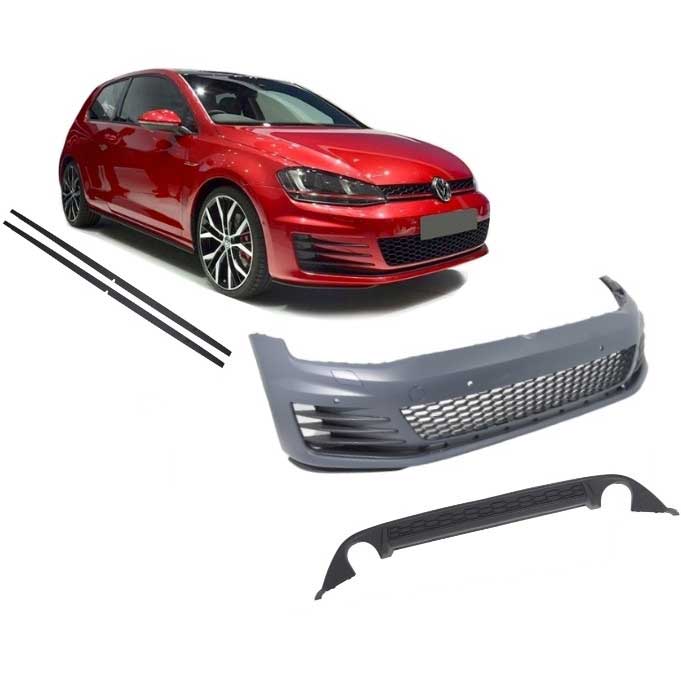 Βλησαρούλης Car Center - ΜΠΡΟΣΤΙΝΟΣ ΠΡΟΦΥΛΑΚΤΗΡΑΣ ΓΙΑ VW GOLF 7 (2013-2016) GTI DESIGN ΜΕ ΠΛΑΙΝΑ ΜΑΡΣΠΙΕ & ΠΙΣΩ DIFFUSER