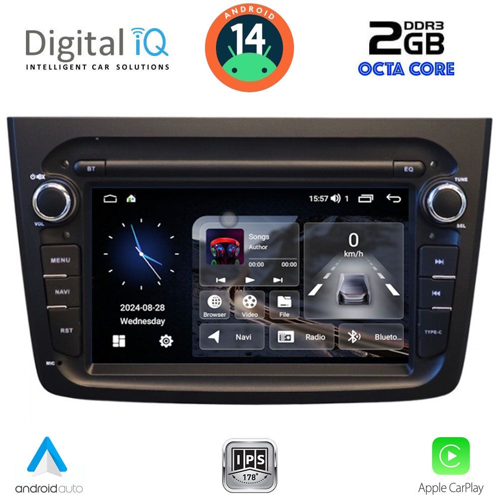 Βλησαρούλης Car Center - DIGITAL IQ BLF 357BL_CPA (7" DECK) MULTIMEDIA SYSTEM for ALFA ROMEO MITO mod. 2008-2018 (BLACK)
