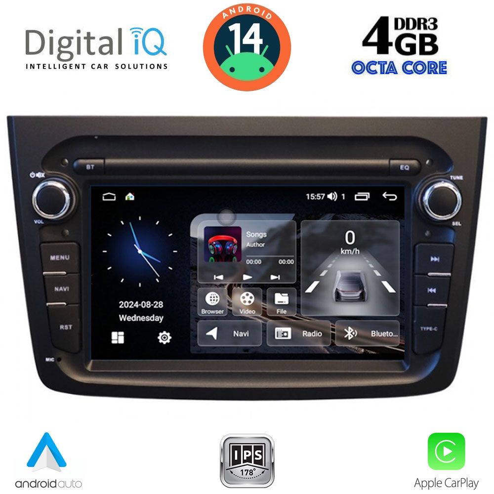 Βλησαρούλης Car Center - DIGITAL IQ BLD 257BL_CPA (7" DECK) MULTIMEDIA SYSTEM for ALFA ROMEO MITO mod. 2008-2018 (BLACK)