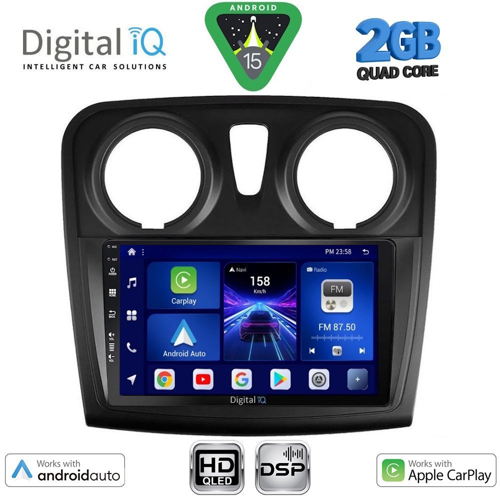 Βλησαρούλης Car Center - DIGITAL IQ BXC 3108_CPAA (9inc) MULTIMEDIA TABLET for DACIA LOGAN – SANDERO mod. 2012-2019